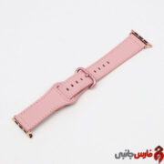 بند اپل واچ چرمی قفل سیلیکونی ۴۲/۴۴mm صورتی