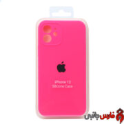 قاب سیلیکونی صورتی فسفری اپل iPhone 12 Pro Max