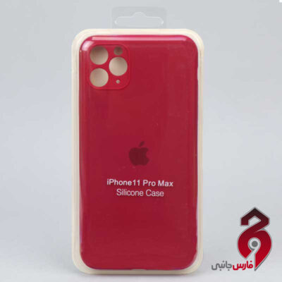 قاب سیلیکونی محافظ لنز دار سرخابی iPhone 11 Pro Max