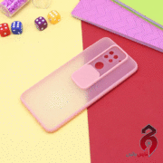 قاب محافظ لنز دار PC مات کشویی شیائومی Redmi Note 9 صورتی