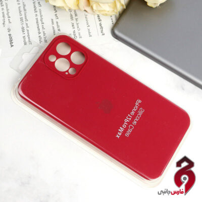 قاب محافظ لنزدار سیلیکونی زیربسته اپل iPhone 12 Pro Max گل سرخی