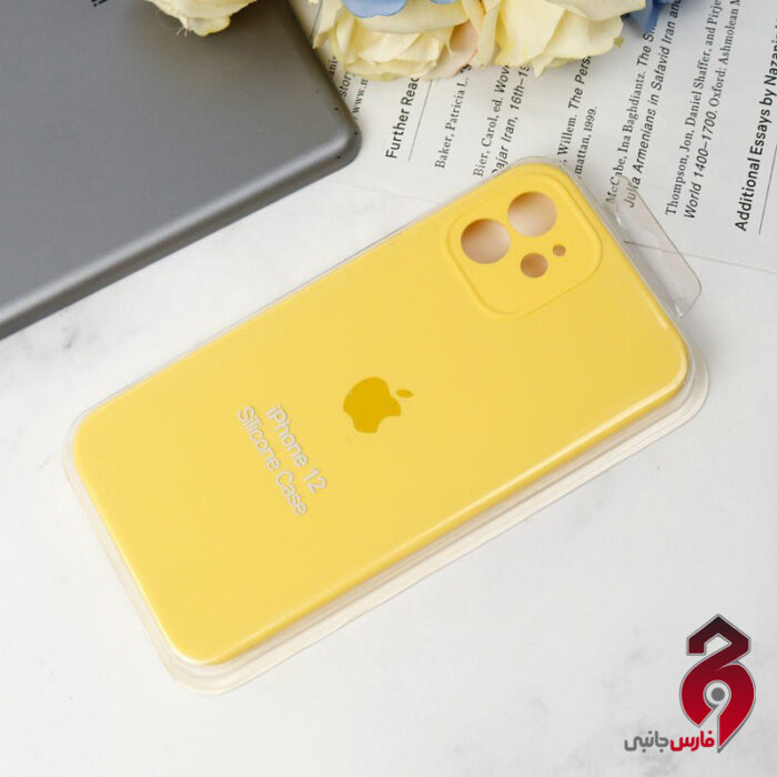 قاب محافظ لنزدار سیلیکونی زیربسته اپل iPhone 12 زرد