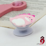 پاپ سوکت سیلیکونی عروسکی دایناسور صورتی