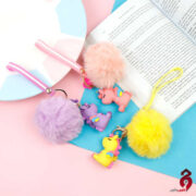 جا کلیدی سیلیکونی بنددار رنگی خزدار