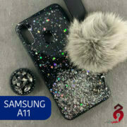 قاب پام پام مشکی + پاپ سوکت دار سامسونگ A11