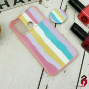 قاب طرحدار محافظ لنزدار کشویی پاپ سوکت طرح رنگین کمان سامسونگ A20s سری B