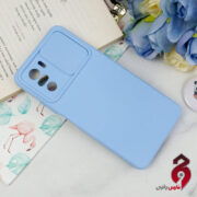 قاب سیلیکونی محافظ لنزدار کشویی شیائومی Poco F3 آبی