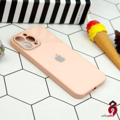 قاب محافظ لنزدار My Case پشت گلسی اپل iPhone 13 Pro Max صورتی