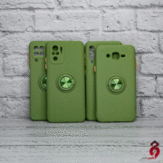 قاب سیلیکونی هولدر دار سامسونگ J7 سبز کم رنگ