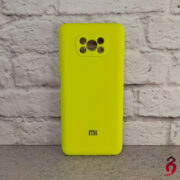 قاب محافظ لنزدار سیلیکونی اصلی زیربسته شیائومی Poco X3 زرد فسفری