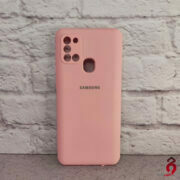 قاب محافظ لنزدار سیلیکونی اصلی زیربسته سامسونگ Galaxy A21s صورتی