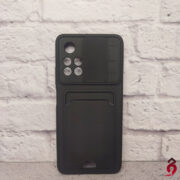 قاب ضد ضربه جاکارتی دار محافظ لنز کشویی کلاسیک شیائومی Poco M4 Pro مشکی