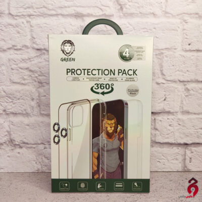 بسته Protection:گلس،قاب،محافظ لنز،محافظ پشت Green Lion آیفون iPhone 12 Pro Max مشکی