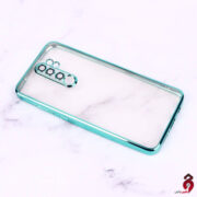 قاب ساده شفاف دور رنگی محافظ لنزدار شیائومی Redmi Note 8 Pro سبز