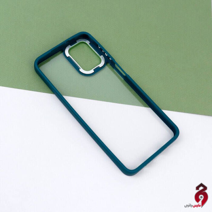 قاب شفاف متال آیرون New Skin سامسونگ A12 سبز - Image 2