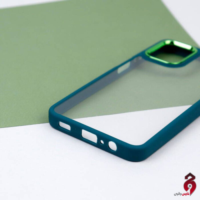 قاب شفاف متال آیرون New Skin سامسونگ A12 سبز - Image 4