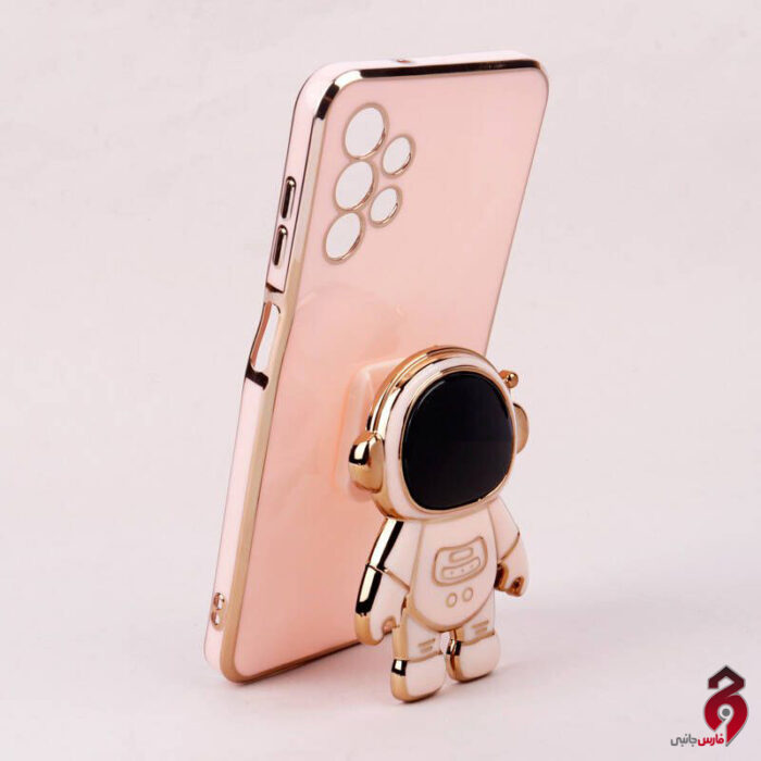 قاب براق My Case استند آدمکی محافظ لنزدار سامسونگ Galaxy A13 4G صورتی - Image 2