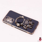 قاب براق My Case استند آدمکی محافظ لنزدار سامسونگ Galaxy A52 / A52s مشکی