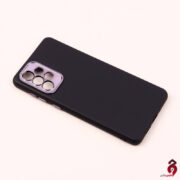 قاب طرح سیلیکونی محافظ لنزدار براق سامسونگ Galaxy A73 مشکی