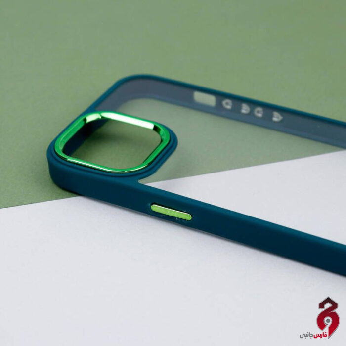 قاب شفاف متال آیرون New Skin اپل iPhone 13 سبز - Image 4