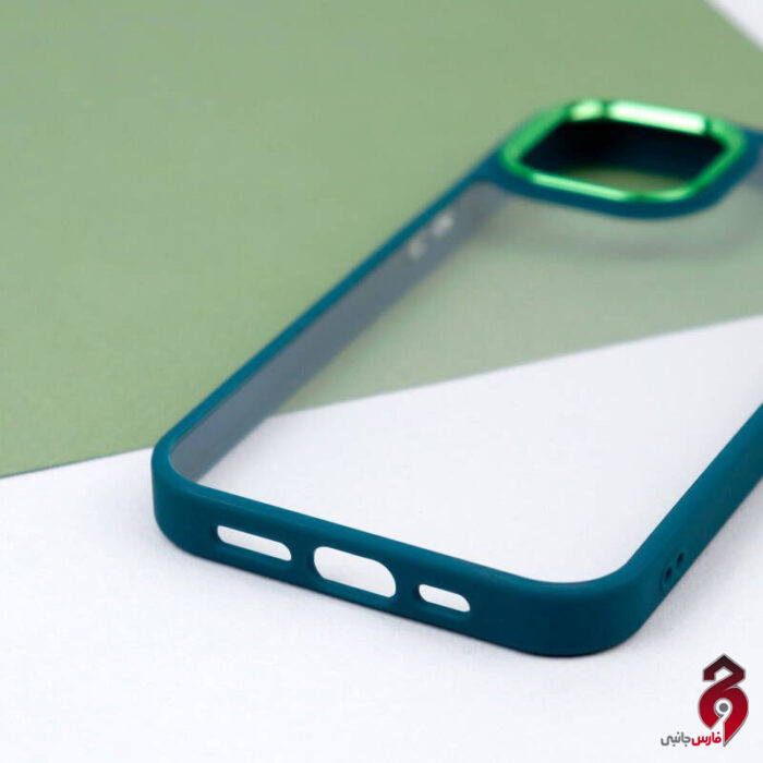 قاب شفاف متال آیرون New Skin اپل iPhone 13 سبز - Image 3