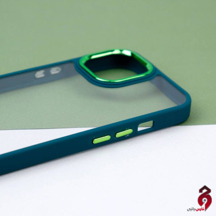 قاب شفاف متال آیرون New Skin اپل iPhone 13 سبز - Image 2