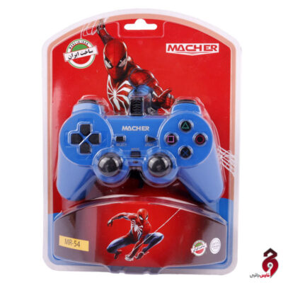 دسته بازی تک شوک دار سیمی Macher MR-54 PS1/PS2 آبی