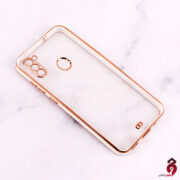 قاب Chrome دور طلایی محافظ لنزدار سامسونگ A11 سفید