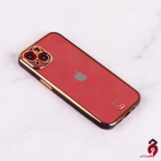 قاب Chrome دور طلایی محافظ لنزدار آیفون iPhone 13 مشکی
