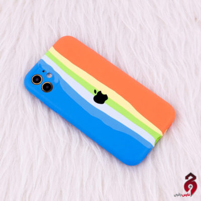 قاب سیلیکونی اورجینال رنگین کمانی محافظ لنزدار آیفون iPhone 11 کد7