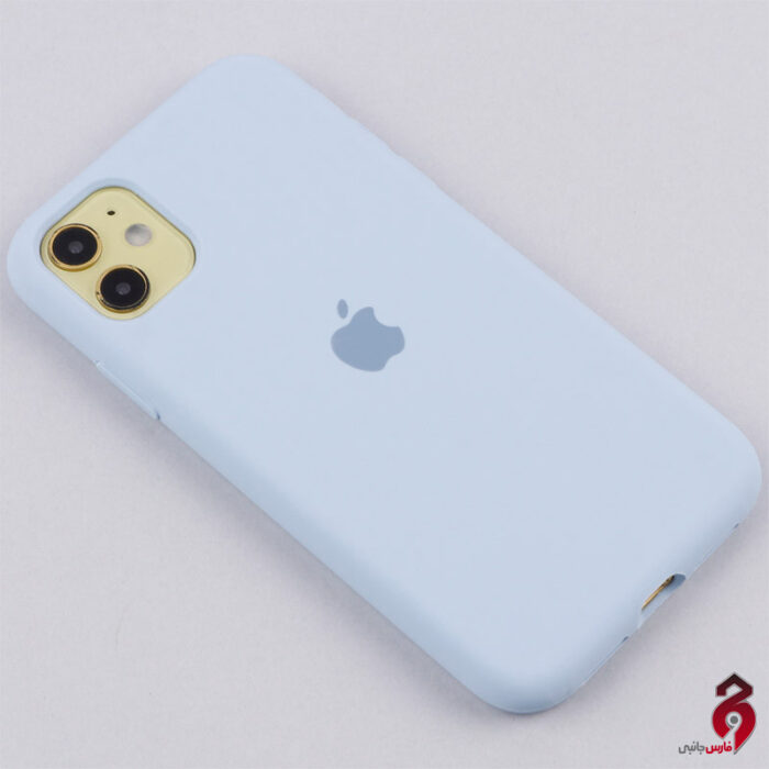قاب سیلیکونی اصلی زیربسته آیفون iPhone 11 آبی سفید