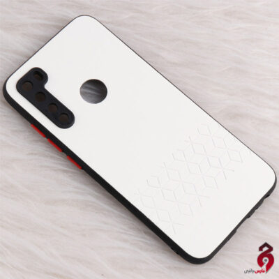 قاب چرمی طرحدار Smartphone محافظ لنزدار شیائومی Redmi Note 8 سفید مشکی