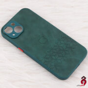 قاب چرمی طرحدار Smartphone محافظ لنزدار آیفون iPhone 13 یشمی