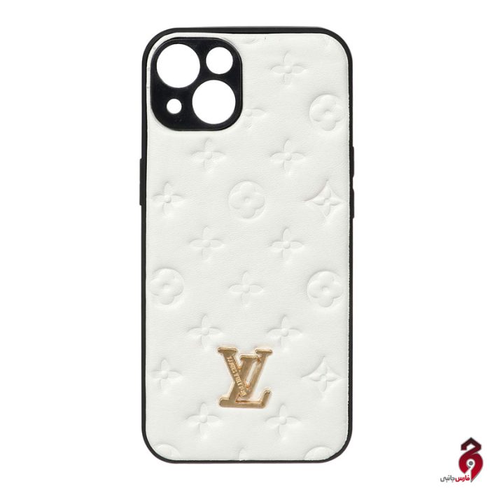 قاب پافر طرح چرم LV اپل iPhone 13/14 سفید
