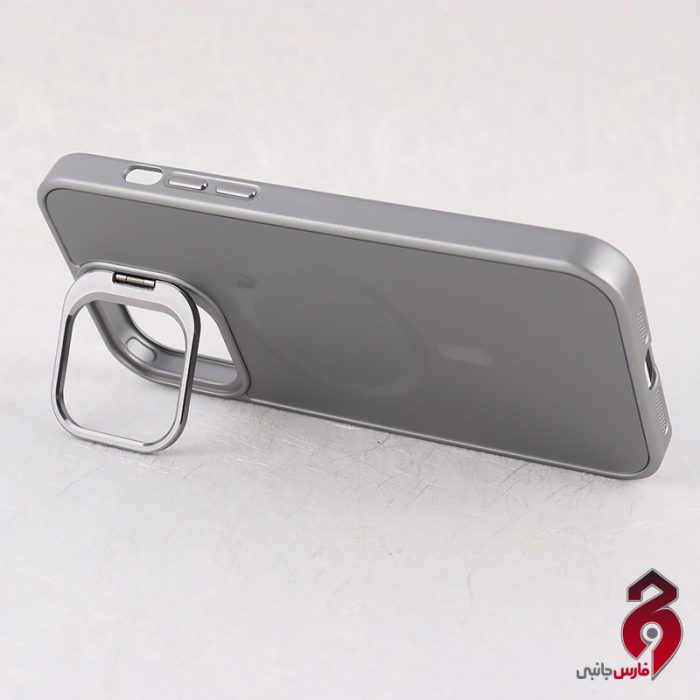 قاب مگ سیف Support آیفون iPhone 13 Pro Max استندشو خاکستری - Image 3