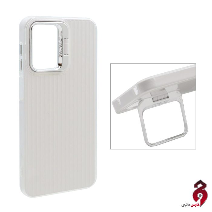 قاب Cyns Case ژله ای دو لایه لنز استندشو سامسونگ A12/M12/F12 سفید