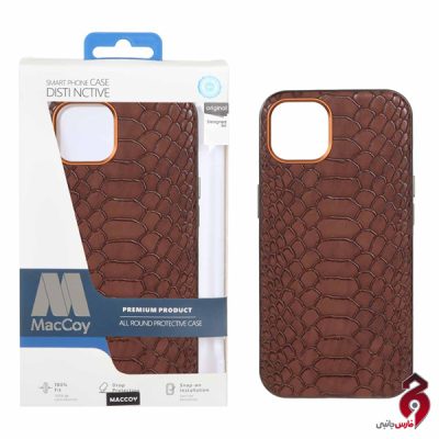 قاب اورجینال MacCoy چرمی پوست ماری آیفون iPhone 13/14 قهوه ای